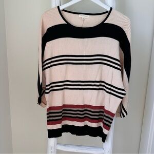 Vici Women’s Drifter Cotton Blend Striped Dolman Sweater SZ XL